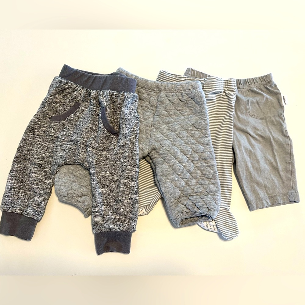 Bundle of 4 Grey Baby Pants